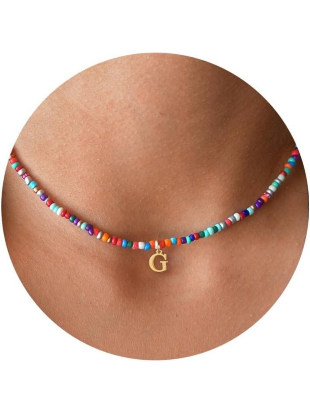 Colorful Beaded Initial Necklace for Girls & Teens - Perfect Gift for Kids